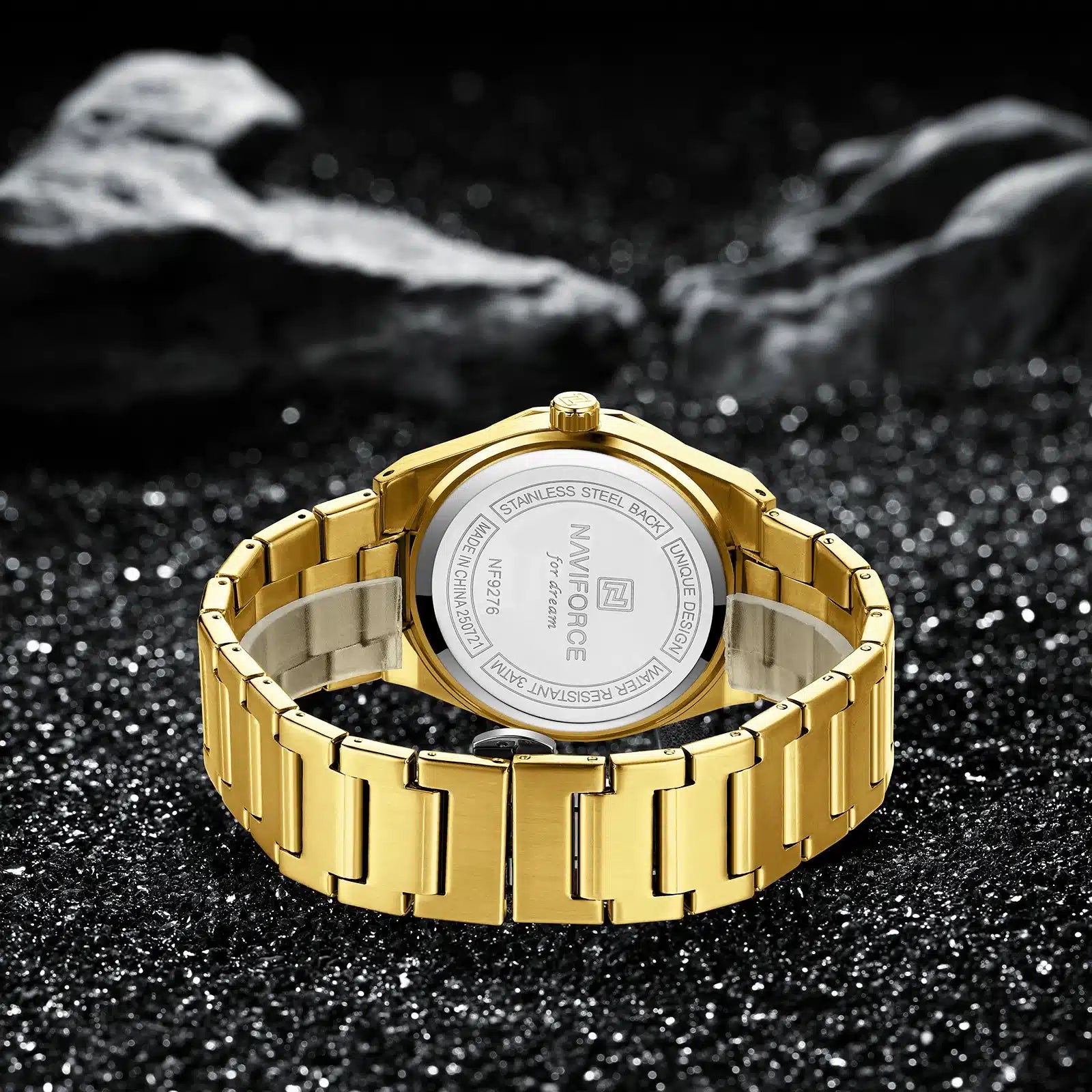 Golden Stainless Steel with Blue Dial